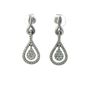 Diamond Earrings, 0.80ct tdw VS Clarity, 18KW 7.27gr
